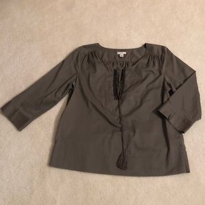 Brown tunic with embellishment & tassels on front